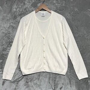 Vintage Cable Knit Sweater Two In One Womens Large Cream Old Money Twee Academia
